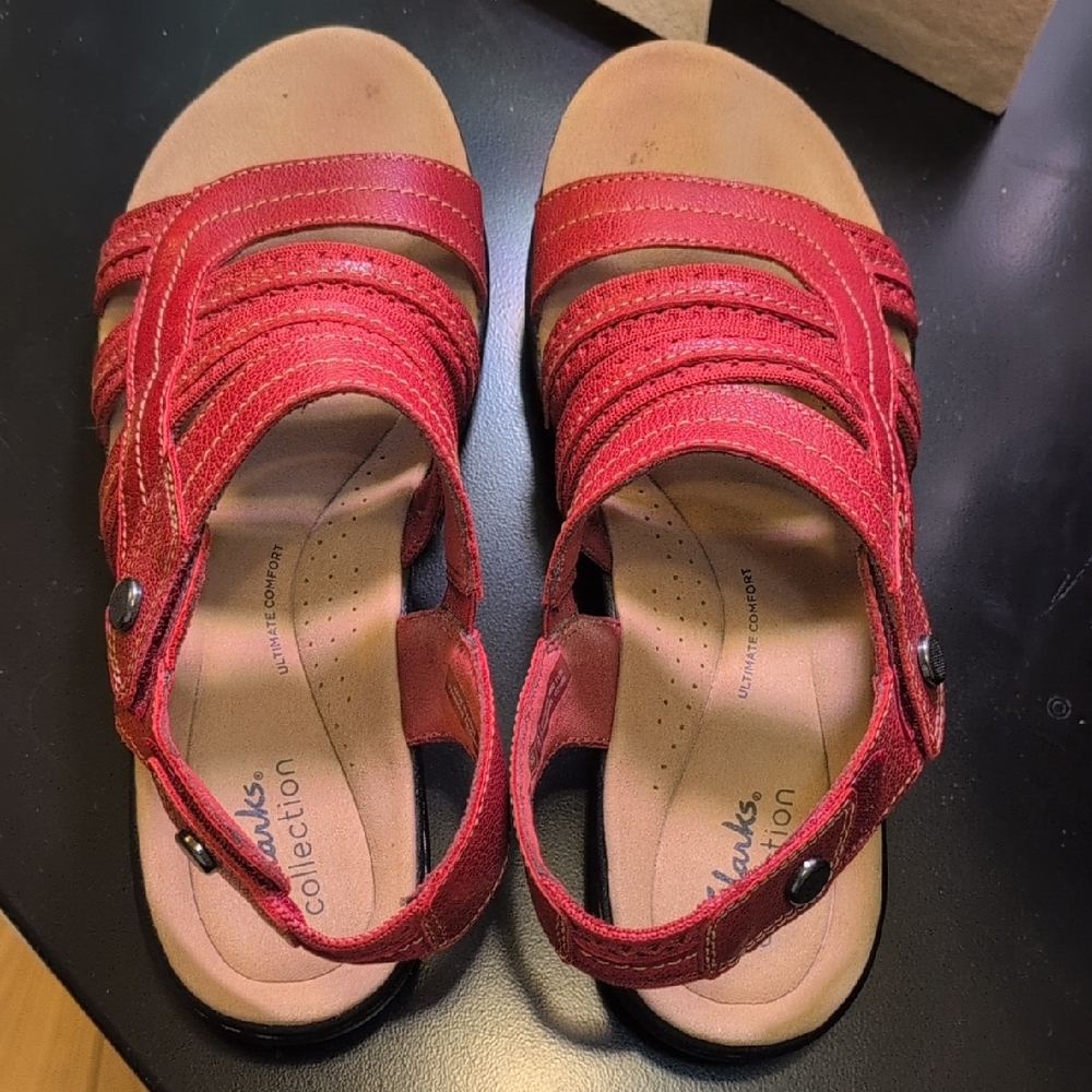 Clarks Women's Strappy Red Sandals